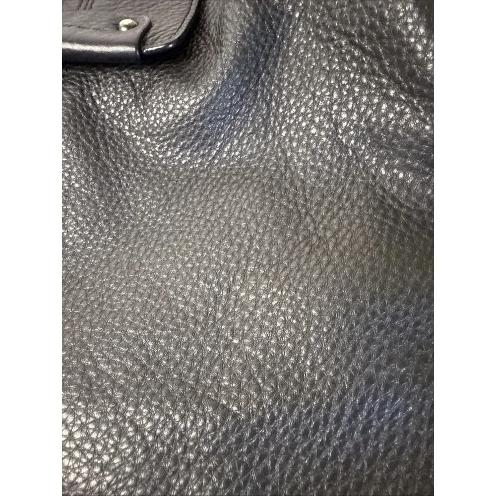 Kenneth Cole NY Black Pebbled Leather Handbag HOBO Silver Tone Hrdwr No CB Strap
